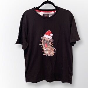 NWT Pug Christmas Tree Dog Santa T-Shirt Size XL